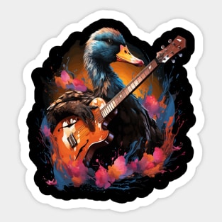 Swan Playing Guitar Sticker